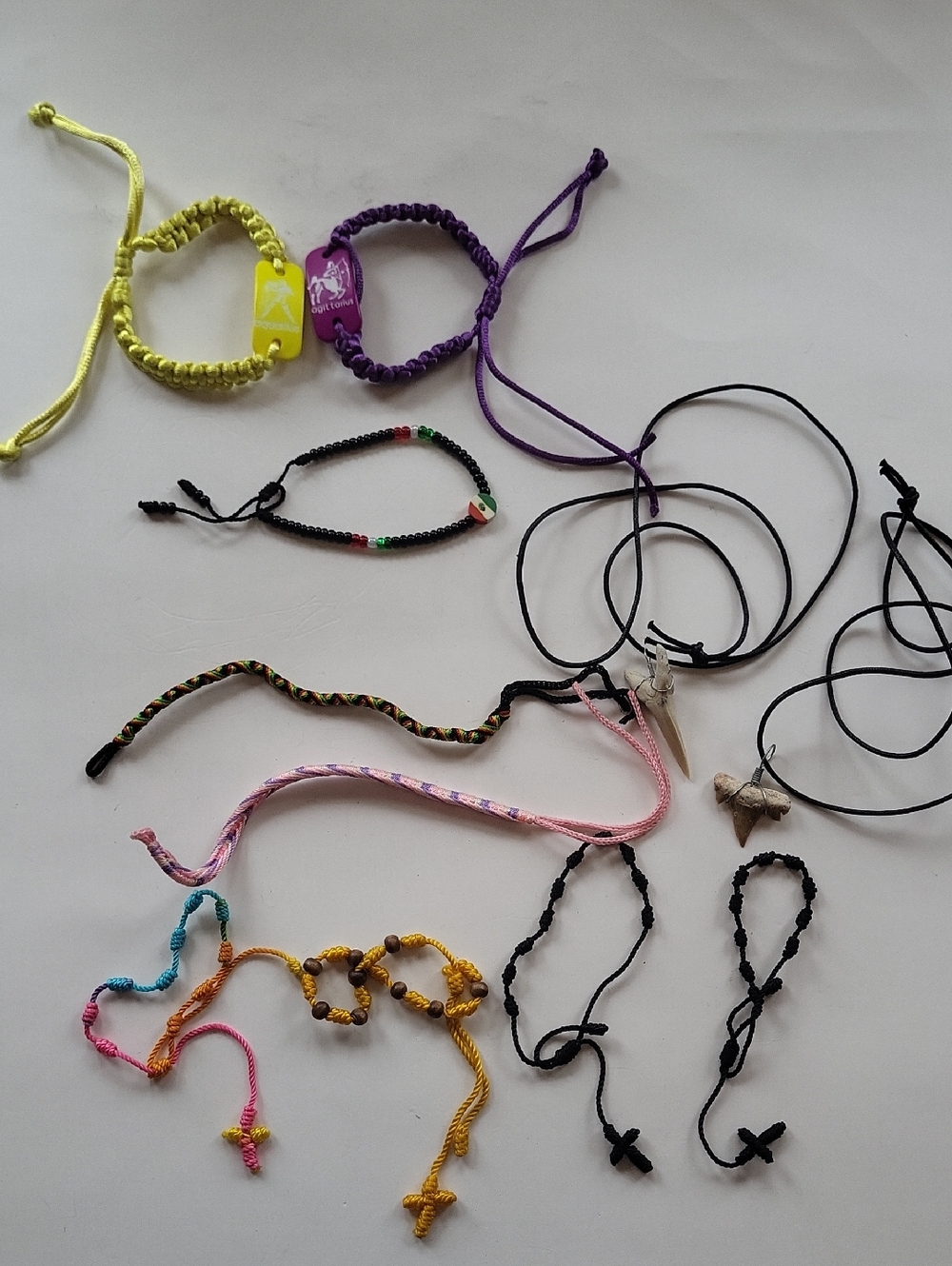 Friendship Bracelets, Shark tooth Necklaces, Sagittarius Aquarius, Rosary